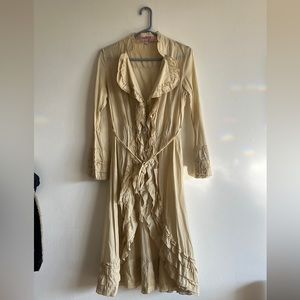 Cream cotton frilly robe